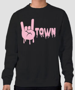 Sweatshirt Black Swag Hand Funny Town