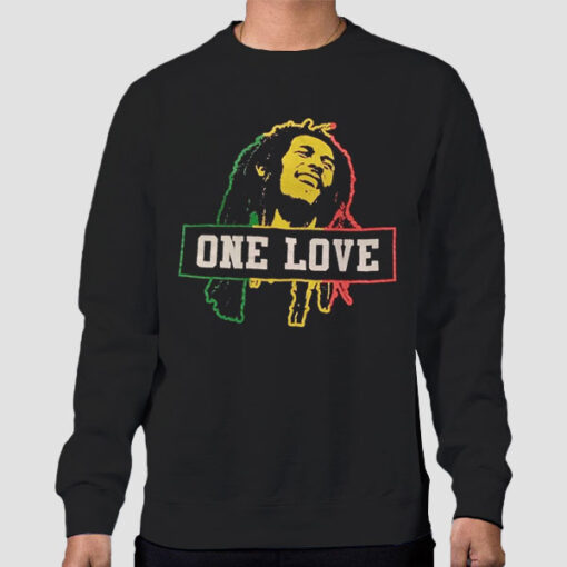 Sweatshirt Black Vintage Bob Marley One Love