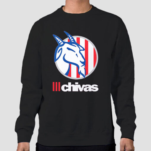 Sweatshirt Black Vintage Flag Chivas Goat Logo