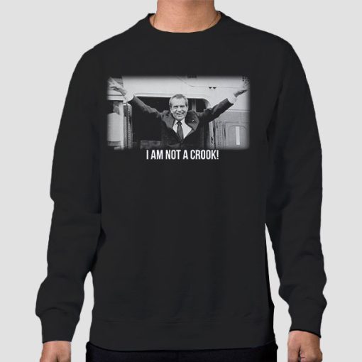 Sweatshirt Black Vintage I Am Not a Crook Meme