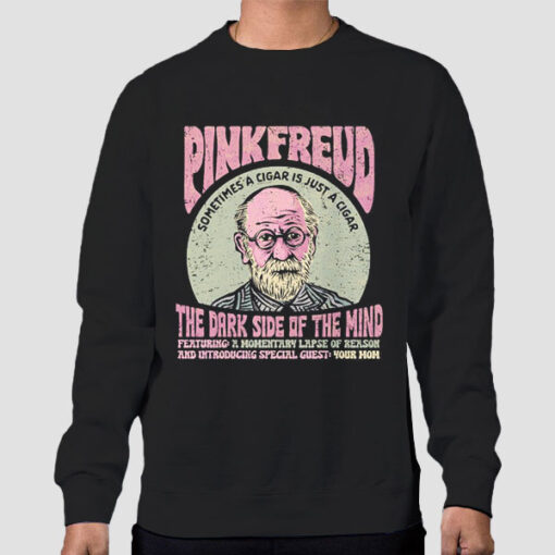 Sweatshirt Black Vintage Parody Pink Freud