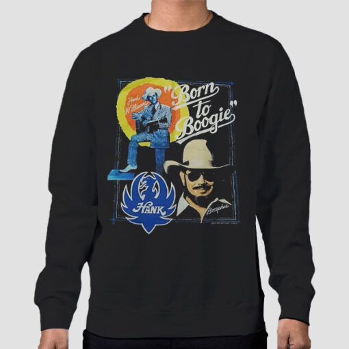 Sweatshirt Black Vtg Born to Boogie Hank Williams