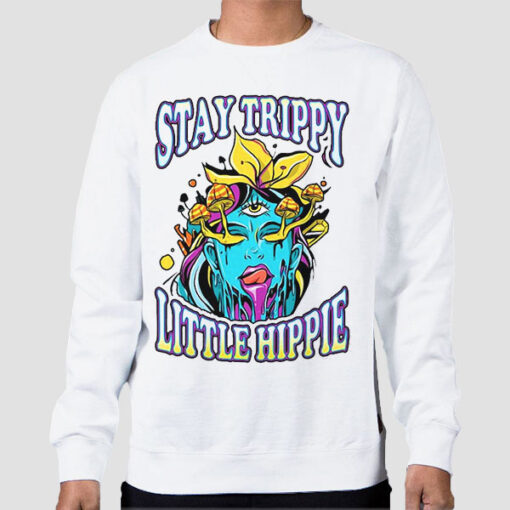 Sweatshirt White Classic Mushroom Trippy Love