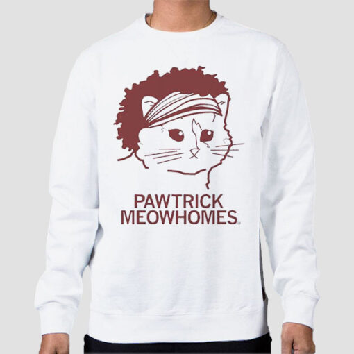Sweatshirt White Funny Cat Parody Patrick Mahom