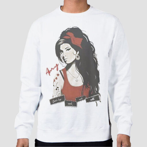 Sweatshirt White Funny Fan Art Amy Winehouse