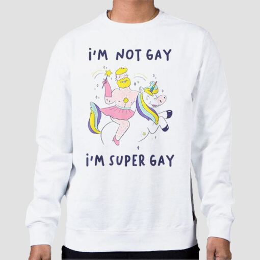 Sweatshirt White Funny Vintage Im Not Gay