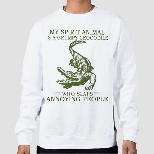Sweatshirt White Inspired Spirit Crocodile Quotes