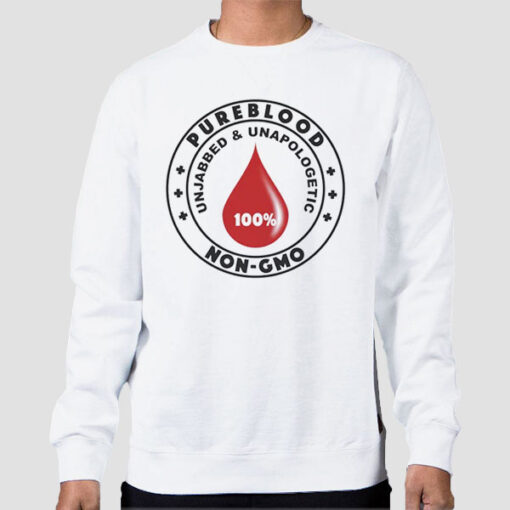 Sweatshirt White Logo Non GMO 100% Pureblood