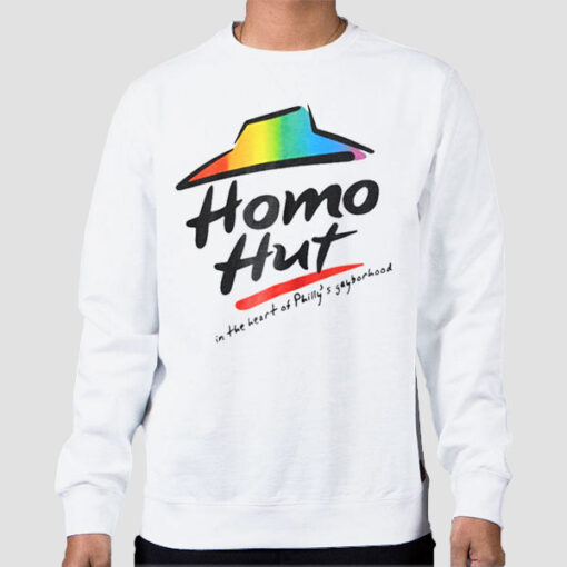 Sweatshirt White Parody Lgbt Homo Hut