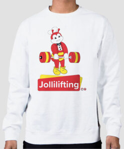 Sweatshirt White Parody Vintage Jollilifting Jollibee