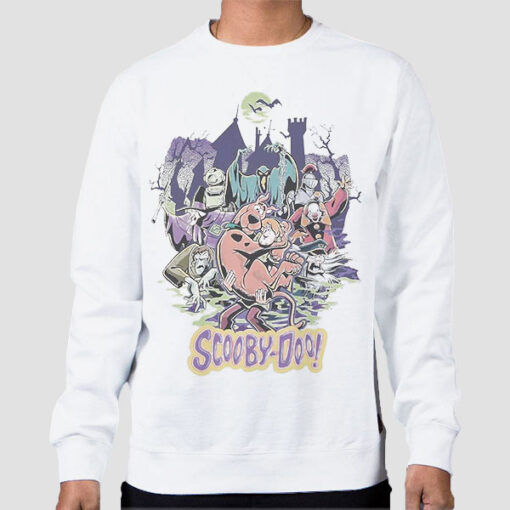Sweatshirt White Vintage Scooby Doo Scream