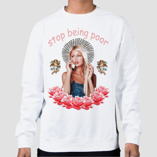 Sweatshirt White Vintage Stop Being Poor