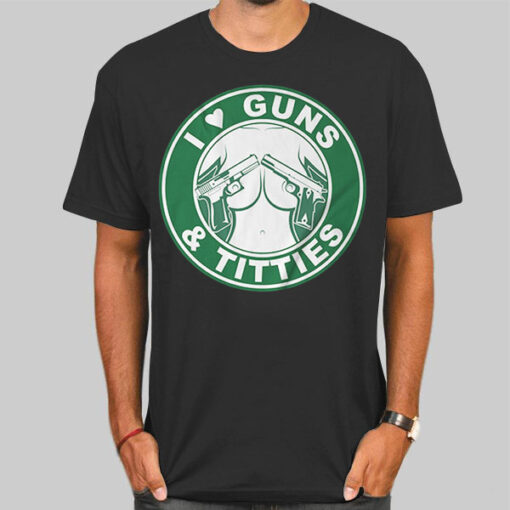 Parody Logo Boobs and Guns Shirt