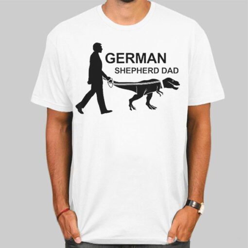 Dinosaur in German Shepherd Dad Shirt