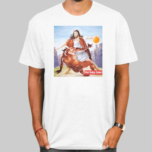 Not Today Satan Jesus Basketball Shirt