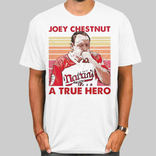 Retro a True Hero Joey Chestnut T Shirt