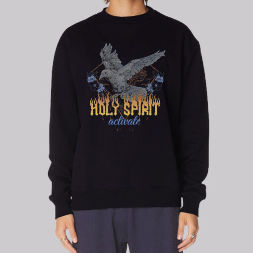 Black Sweatshirt Vintage Christmas Holy Spirit Activate