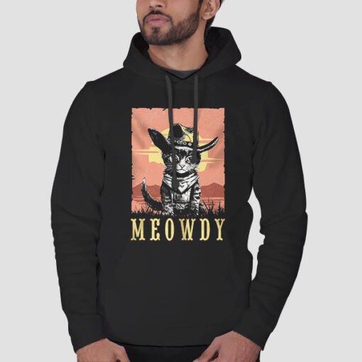 Hoodie-Black-Parody-Meowdy-Cowboy-Sunset