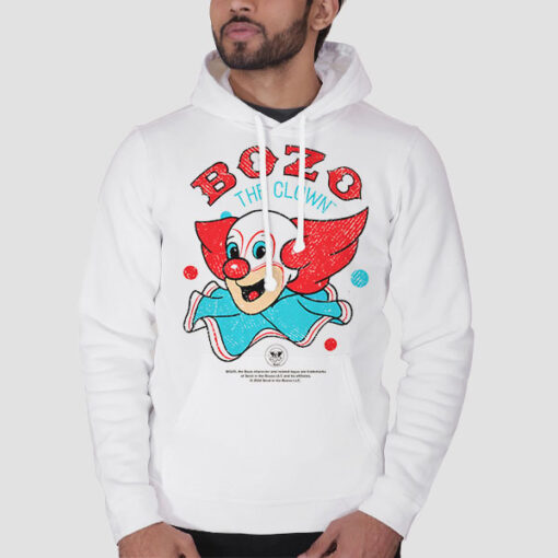 Hoodie White Funny Bozo Most Famous Clown