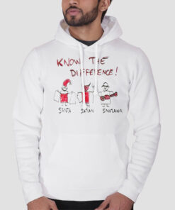 Hoodie White Know the Difference Santa and Satan