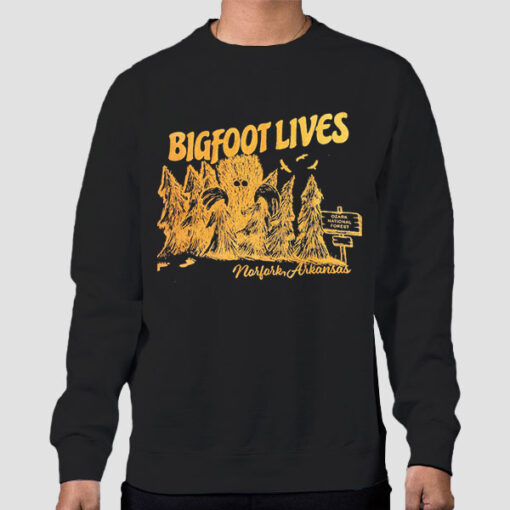 Sweatshirt Black Classic Graphic Arkansas Bigfoot Lives