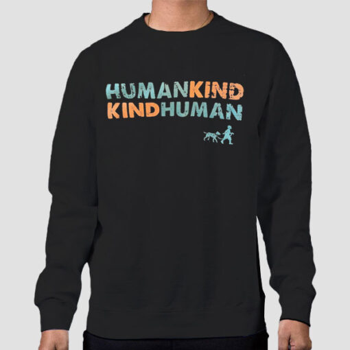 Sweatshirt Black Colour Text Kindhuman Humankind