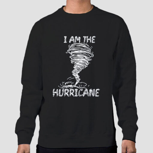 Sweatshirt Black Funny Graphic M Hurricane Weather