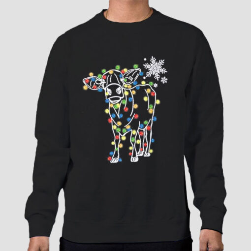 Sweatshirt Black Funny Tumblr Lamp Cow Christmas