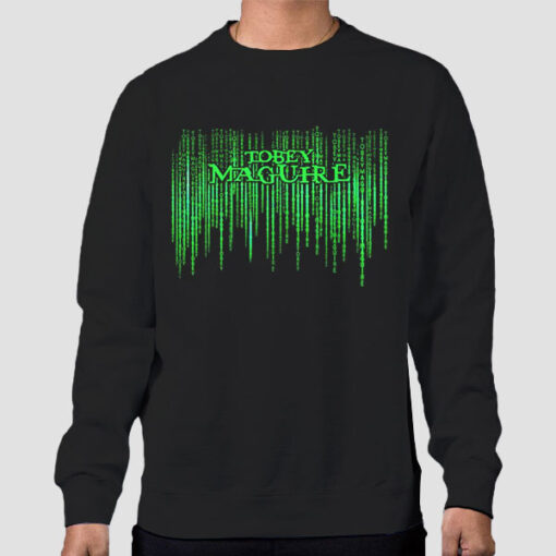 Sweatshirt Black Illustration Matrix Tobey Maguire