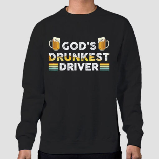 Sweatshirt Black Inspired Beers God's Drunkest Driver