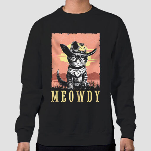 Sweatshirt-Black-Parody-Meowdy-Cowboy-Sunset