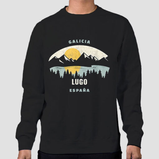 Sweatshirt Black Vintage Lugo Espana Galicia