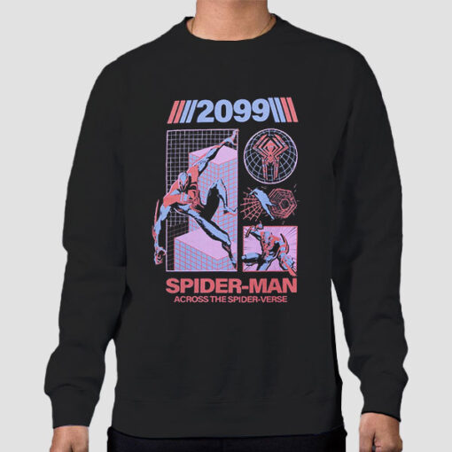 Sweatshirt Black Vintage Superhero Spiderman 2099