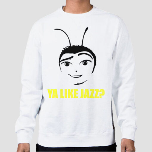 Sweatshirt White Bee Movie Jazz Meme Vintage