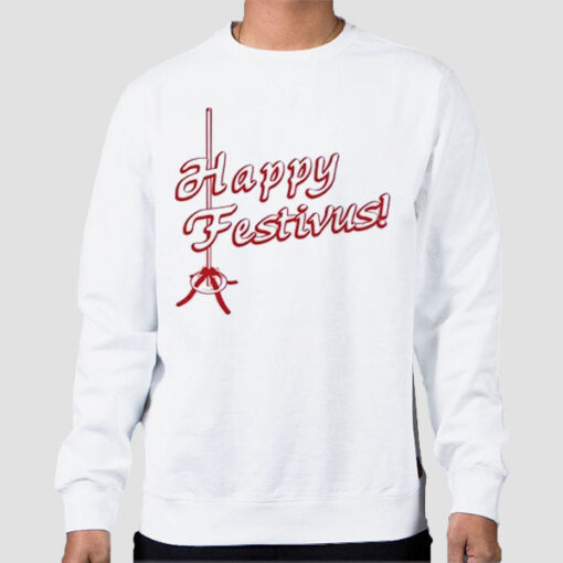 Sweatshirt White Christmas Logo Happy Festivus
