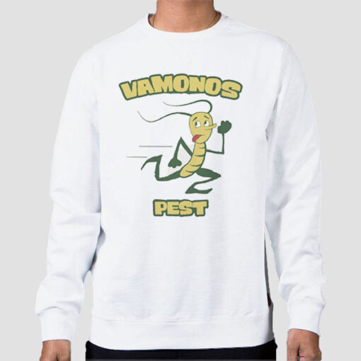 Sweatshirt White Fun Art Logo Vamonos Pest