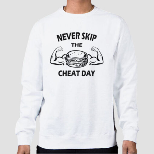 Sweatshirt White Funny Burger Cheat Day Design