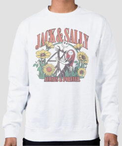 Sweatshirt White Jack and Sally Faces Always Forever