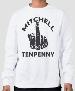 Sweatshirt White Mitchell Tenpenny Bitches Middle Finger