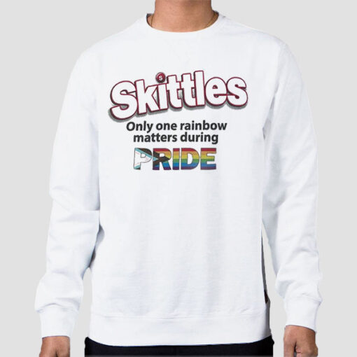 Sweatshirt White Rainbow Pride Skittles Lgbt