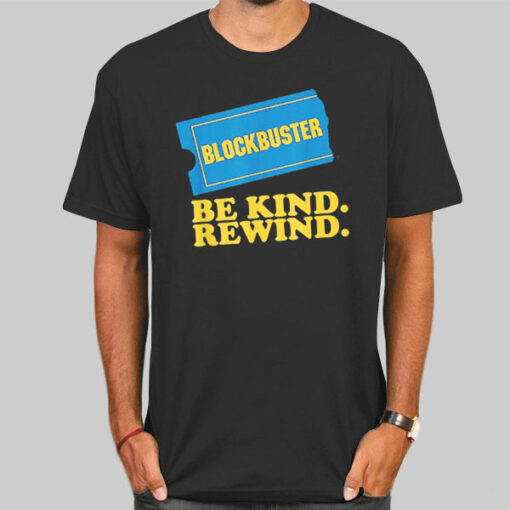 T Shirt Black Be Kind Rewind Blockbuster Video