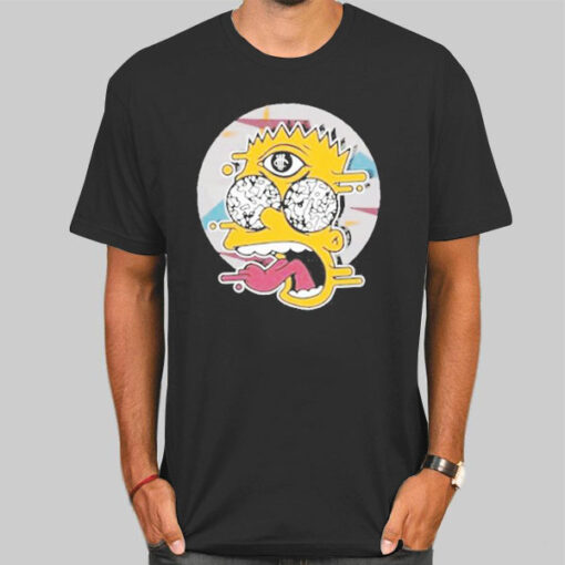 T Shirt Black Fan Art Drippy Bart Simpson