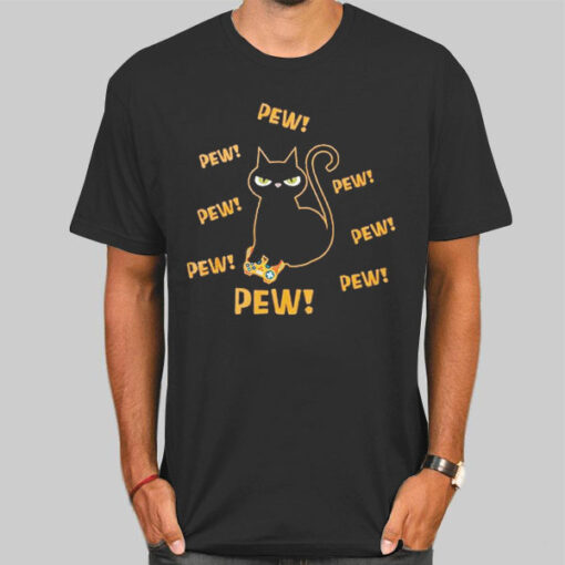 Funny Graphic Pew Pew Cat Shirt