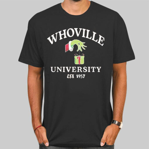 T Shirt Black Grinch Whoville University Est 1957