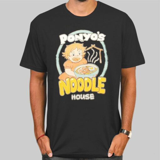 T Shirt Black Ponyo Ramen Bowl Noodle House