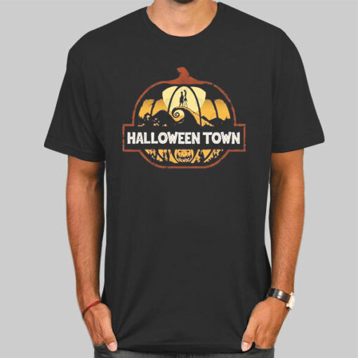 T Shirt Black Vintage Pumpkin Halloween Town