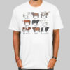 Funny Various Types Cow Print T Shirts