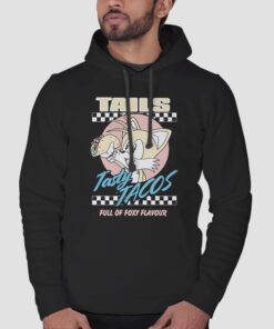 Hoodie Black Funny Taste Tacos and Tails Graphic