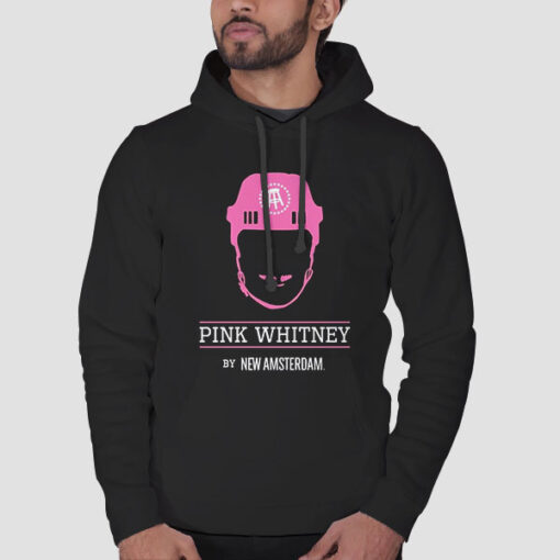Hoodie Black Inspired Art Logo Pink Whitney