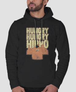 Hoodie Black Vintage Shirthangry Hippo Funny